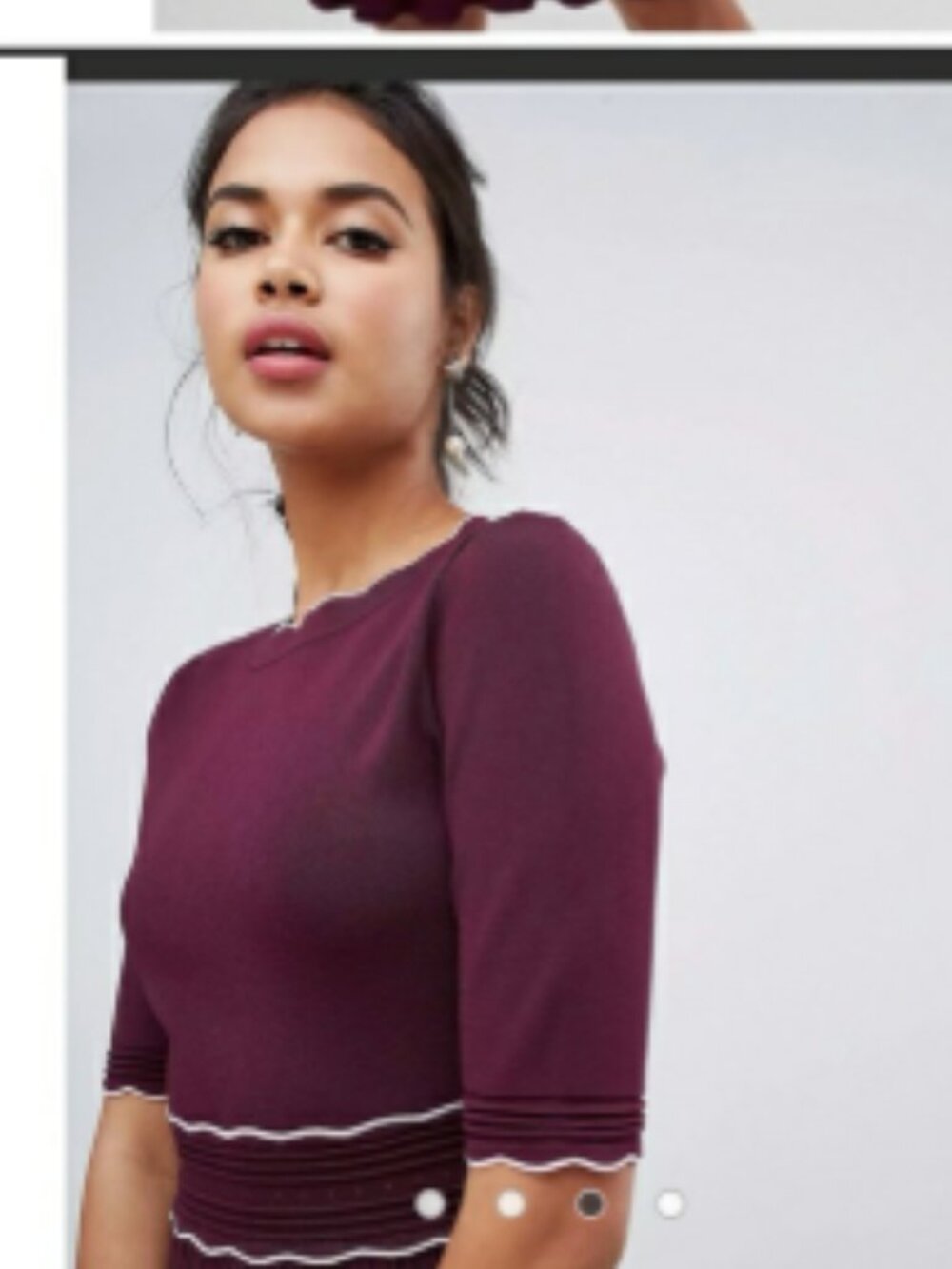 TED BAKER DORLEAN SCALLOPED KNITED SKATER STYLE DRESS